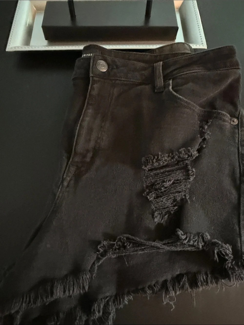 Black Distressed Women’s Denim Shorts